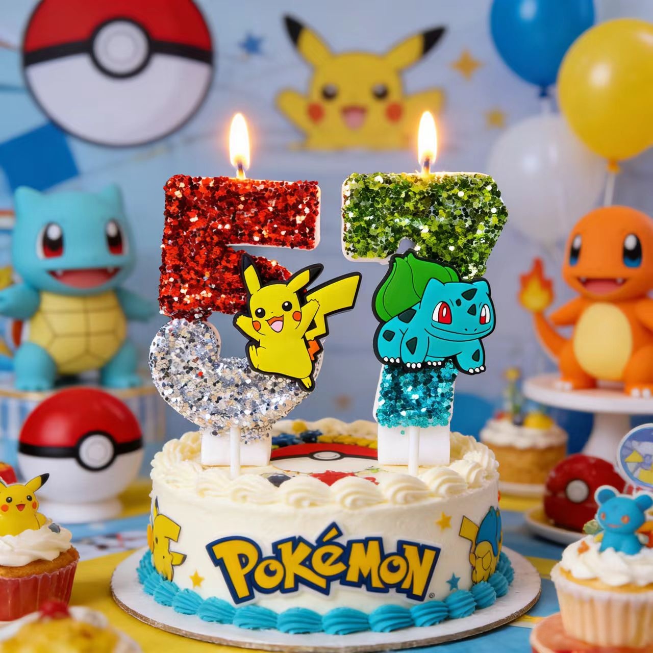 Candle Surprise - Simpatica Candela Pokemon Numero 0-9, Candela