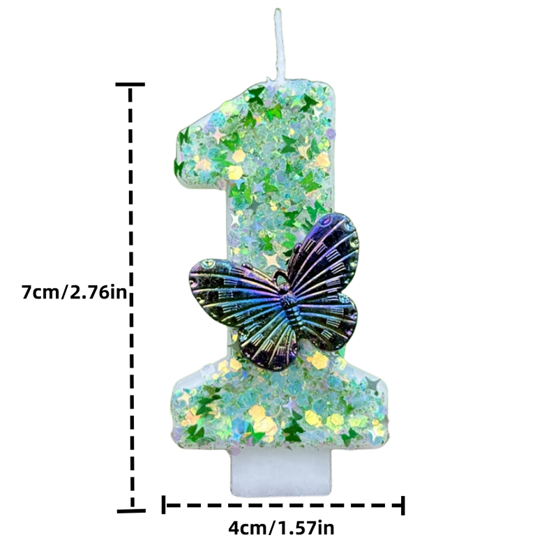 1Pc Verde Paillettes Numero 0- - Candle Supplies Usa recensione e prezzo